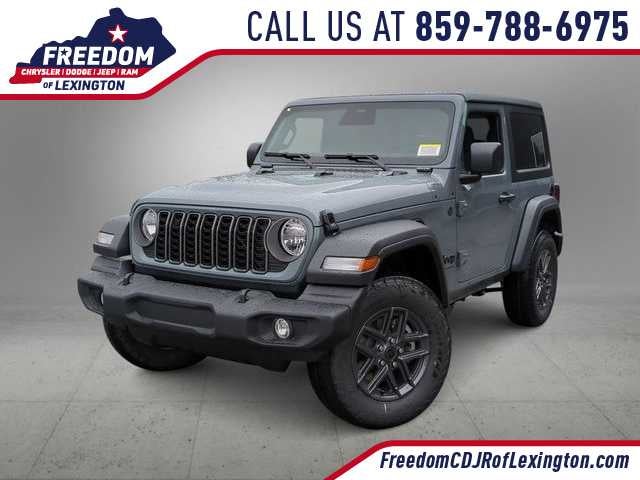 2026 Jeep Wrangler WRANGLER 2-DOOR SPORT S in Anvil Clear-Coat Exterior Paint — front three-quarter view