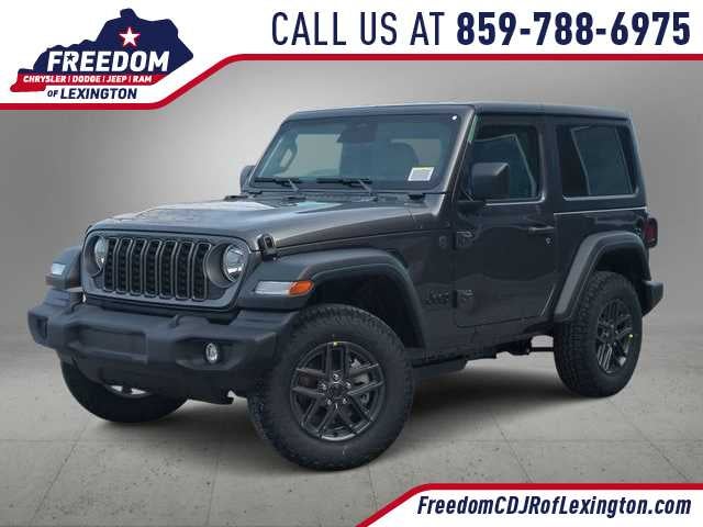 2026 Jeep Wrangler WRANGLER 2-DOOR SPORT S in Granite Crystal Metallic Clear-Coat Exterior Paint — front three-quarter view