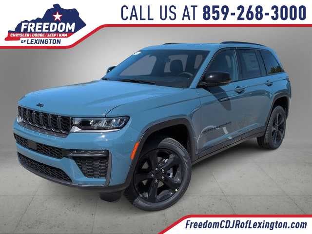 2026 Jeep Grand Cherokee GRAND CHEROKEE LIMITED 4X4 in Steel Blue Exterior Paint — front three-quarter view
