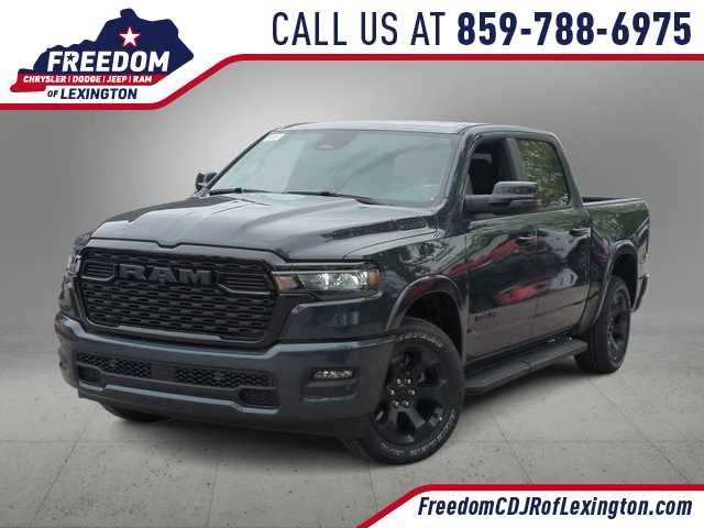 2026 RAM 1500 RAM 1500 BIG HORN CREW CAB 4X4 5'7' BOX in Forged Blue Metallic Exterior Paint — front three-quarter view