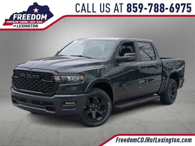 2026 RAM 1500 RAM 1500 BIG HORN CREW CAB 4X4 5'7' BOX in Forged Blue Metallic Exterior Paint — front three-quarter view