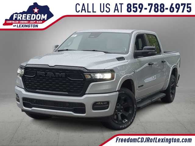2026 RAM 1500 RAM 1500 BIG HORN CREW CAB 4X4 5'7' BOX in Silver Zynith Exterior Paint — front three-quarter view