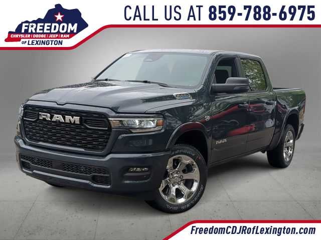 2026 RAM 1500 RAM 1500 BIG HORN CREW CAB 4X4 5'7' BOX in Forged Blue Metallic Exterior Paint — front three-quarter view