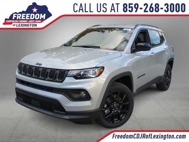 2026 Jeep Compass COMPASS LATITUDE ALTITUDE 4X4 in Silver Zynith Metallic Clear-Coat Exterior Paint — front three-quarter view