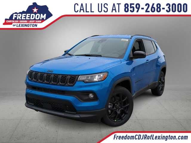 2026 Jeep Compass COMPASS LATITUDE ALTITUDE 4X4 in Hydro Blue Pearl-Coat Exterior Paint — front three-quarter view