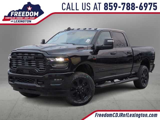 2026 RAM 2500 RAM 2500 BIG HORN CREW CAB 4X4 6'4' BOX in Diamond Black Crystal Pearl-Coat Exterior Paint — front three-quarter view