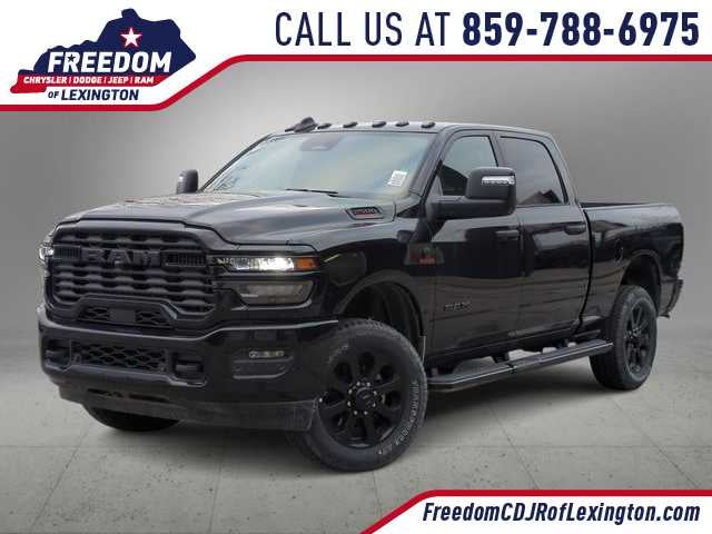 2026 RAM 2500 RAM 2500 BIG HORN CREW CAB 4X4 6'4' BOX in Diamond Black Crystal Pearl-Coat Exterior Paint — front three-quarter view