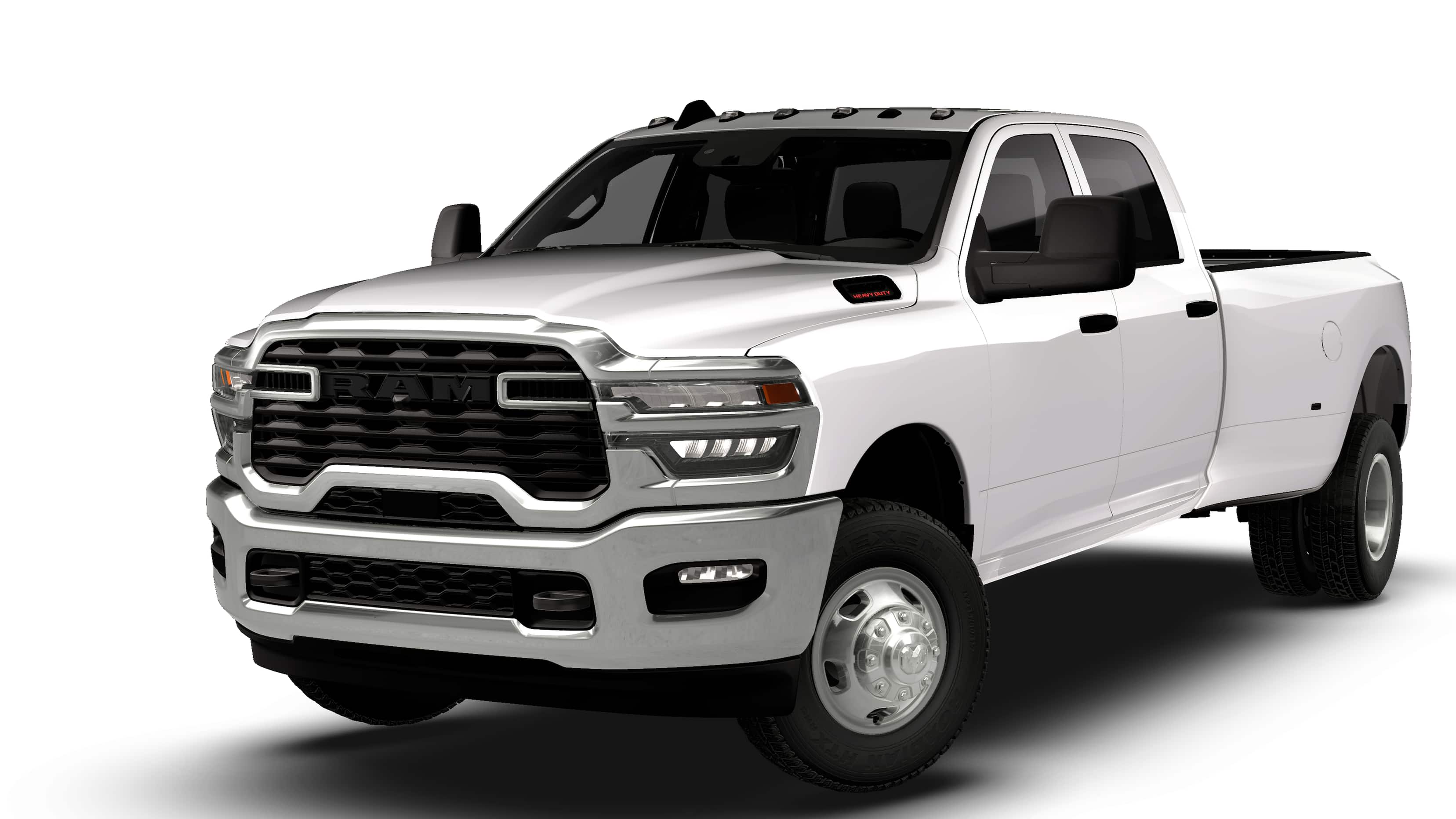 2026 RAM 3500 RAM 3500 TRADESMAN CREW CAB 4X4 8' BOX in Bright White Clear-Coat Exterior Paint — front three-quarter view