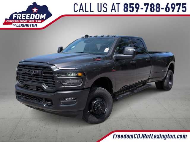 2026 RAM 3500 RAM 3500 TRADESMAN CREW CAB 4X4 8' BOX in Granite Crystal Metallic Clear-Coat Exterior Paint — front three-quarter view