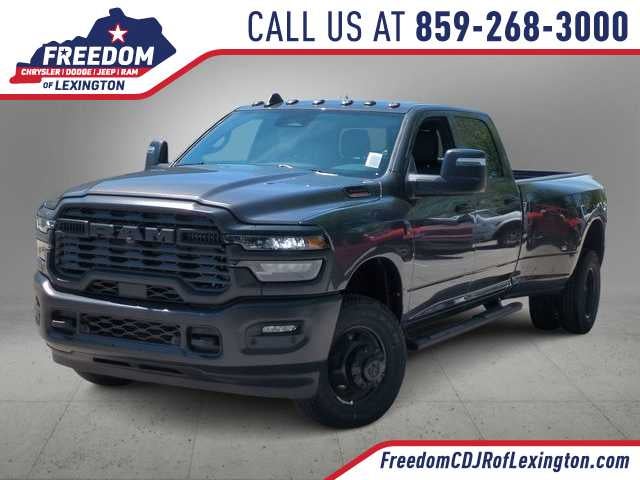 2026 RAM 3500 RAM 3500 TRADESMAN CREW CAB 4X4 8' BOX in Granite Crystal Metallic Clear-Coat Exterior Paint — front three-quarter view