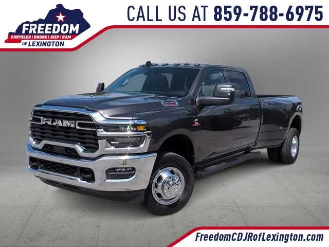 2026 RAM 3500 RAM 3500 TRADESMAN CREW CAB 4X4 8' BOX in Granite Crystal Metallic Clear-Coat Exterior Paint — front three-quarter view