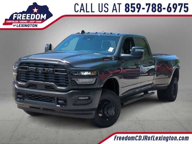 2026 RAM 3500 RAM 3500 TRADESMAN CREW CAB 4X4 8' BOX in Granite Crystal Metallic Clear-Coat Exterior Paint — front three-quarter view