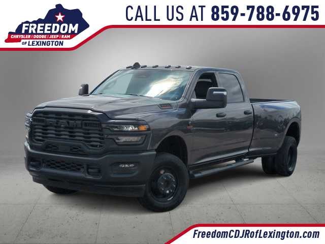 2026 RAM 3500 RAM 3500 TRADESMAN CREW CAB 4X4 8' BOX in Granite Crystal Metallic Clear-Coat Exterior Paint — front three-quarter view