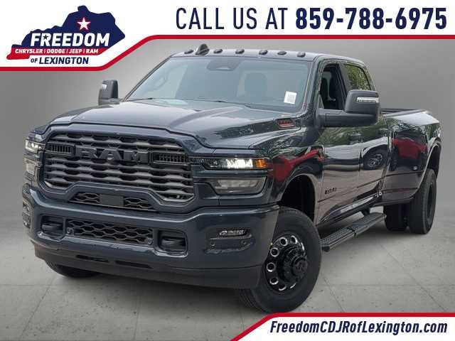 2026 RAM 3500 RAM 3500 BIG HORN CREW CAB 4X4 8' BOX in Forged Blue Metallic Exterior Paint — front three-quarter view