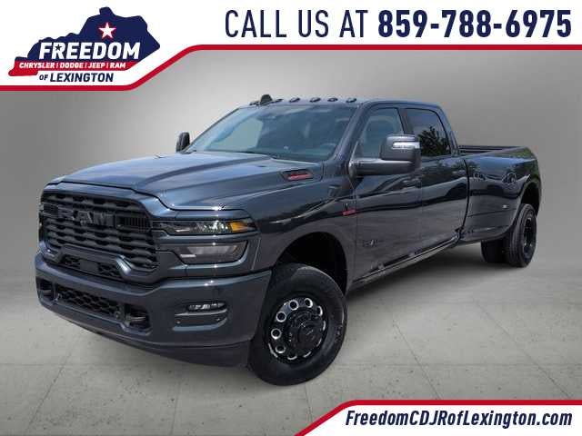 2026 RAM 3500 RAM 3500 BIG HORN CREW CAB 4X4 8' BOX in Forged Blue Metallic Exterior Paint — front three-quarter view