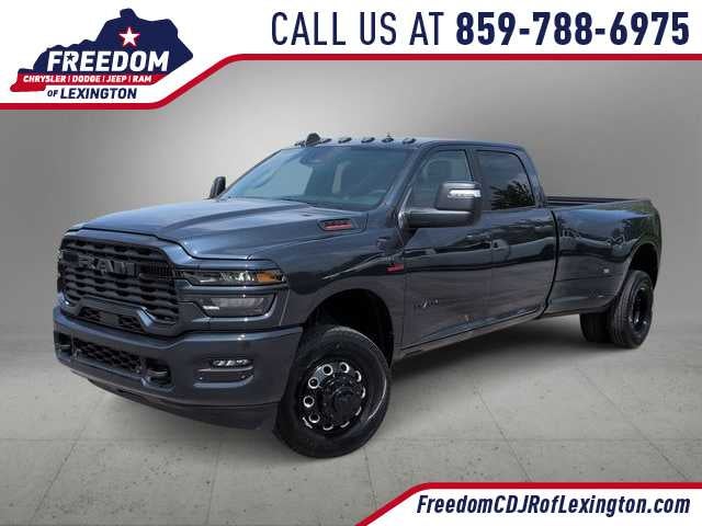 2026 RAM 3500 RAM 3500 BIG HORN CREW CAB 4X4 8' BOX in Forged Blue Metallic Exterior Paint — front three-quarter view