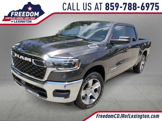 2026 RAM 1500 RAM 1500 TRADESMAN CREW CAB 4X4 5'7' BOX in Granite Crystal Metallic Clear-Coat Exterior Paint — front three-quarter view