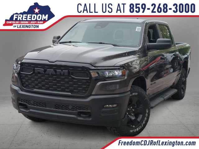 2026 RAM 1500 RAM 1500 WARLOCK CREW CAB 4X4 5'7' BOX in Granite Crystal Metallic Clear-Coat Exterior Paint — front three-quarter view