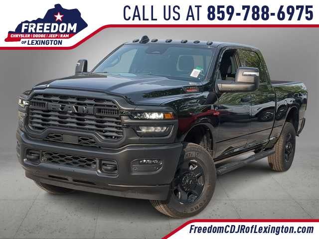 2026 RAM 2500 RAM 2500 TRADESMAN CREW CAB 4X4 6'4' BOX in Diamond Black Crystal Pearl-Coat Exterior Paint — front three-quarter view