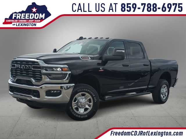 2026 RAM 2500 RAM 2500 TRADESMAN CREW CAB 4X4 6'4' BOX in Diamond Black Crystal Pearl-Coat Exterior Paint — front three-quarter view
