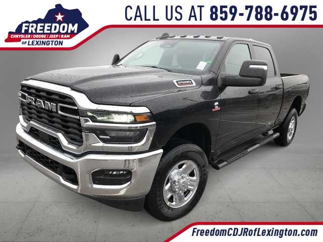 2026 RAM 2500 RAM 2500 TRADESMAN CREW CAB 4X4 6'4' BOX in Diamond Black Crystal Pearl-Coat Exterior Paint — front three-quarter view