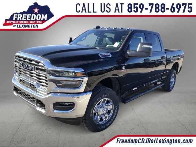 2026 RAM 2500 RAM 2500 TRADESMAN CREW CAB 4X4 6'4' BOX in Diamond Black Crystal Pearl-Coat Exterior Paint — front three-quarter view