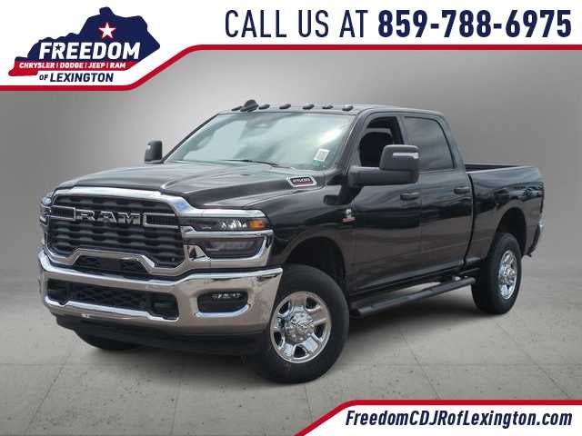 2026 RAM 2500 RAM 2500 TRADESMAN CREW CAB 4X4 6'4' BOX in Diamond Black Crystal Pearl-Coat Exterior Paint — front three-quarter view