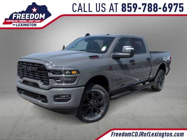 2026 RAM 2500 RAM 2500 BIG HORN CREW CAB 4X4 6'4' BOX in Ceramic Gray Clear-Coat Exterior Paint — front three-quarter view