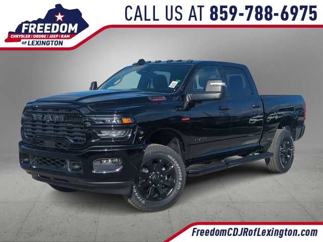 2026 RAM 2500 RAM 2500 BIG HORN CREW CAB 4X4 6'4' BOX in Diamond Black Crystal Pearl-Coat Exterior Paint — front three-quarter view