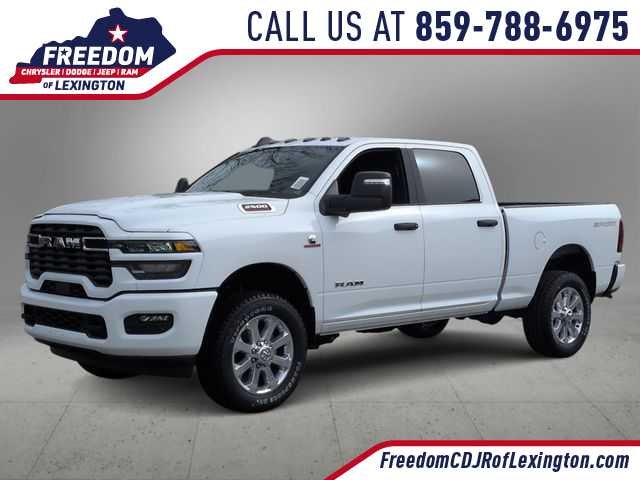2026 RAM 2500 RAM 2500 BIG HORN CREW CAB 4X4 6'4' BOX in Bright White Clear-Coat Exterior Paint — front three-quarter view
