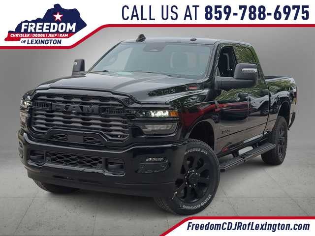 2026 RAM 2500 RAM 2500 BIG HORN CREW CAB 4X4 6'4' BOX in Diamond Black Crystal Pearl-Coat Exterior Paint — front three-quarter view