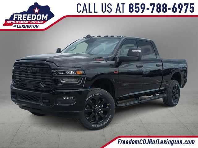 2026 RAM 2500 RAM 2500 BIG HORN CREW CAB 4X4 6'4' BOX in Diamond Black Crystal Pearl-Coat Exterior Paint — front three-quarter view