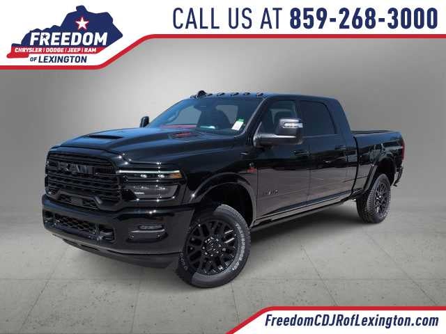 2026 RAM 2500 RAM 2500 LIMITED MEGA CAB 4X4 6'4' BOX in Diamond Black Crystal Pearl-Coat Exterior Paint — front three-quarter view