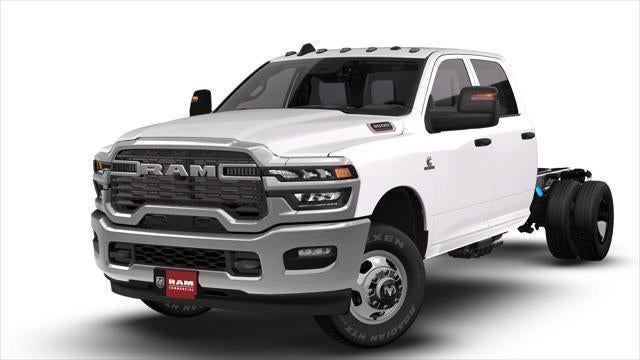 2026 RAM 3500 Chassis Cab RAM 3500 TRADESMAN CREW CAB CHASSIS 4X4 60' CA in Bright White Clear-Coat Exterior Paint — front three-quarter...