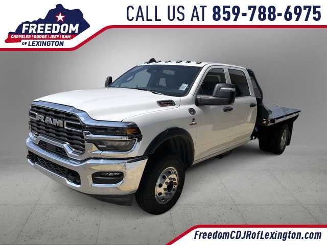 2025 RAM 3500 Chassis RAM 3500 TRADESMAN CREW CAB CHASSIS 4X4 60' CA in Bright White Clearcoat — front three-quarter view