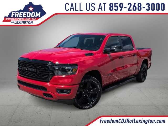 2023 RAM 1500 Big Horn in Flame Red Clearcoat — front three-quarter view