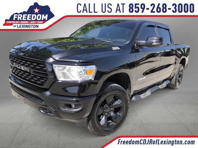 2022 RAM 1500 Big Horn in Diamond Black Crystal Pearlcoat — front three-quarter view