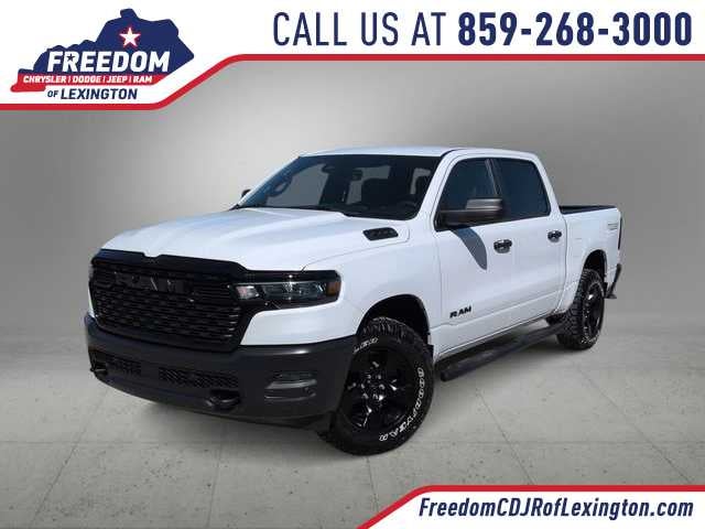 2026 RAM 1500 Warlock in Bright White Clearcoat — front three-quarter view
