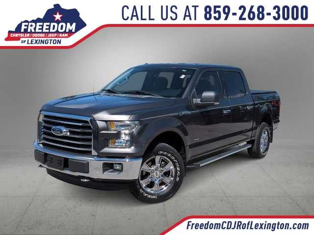 2015 Ford F-150 XLT in Magnetic Metallic — front three-quarter view