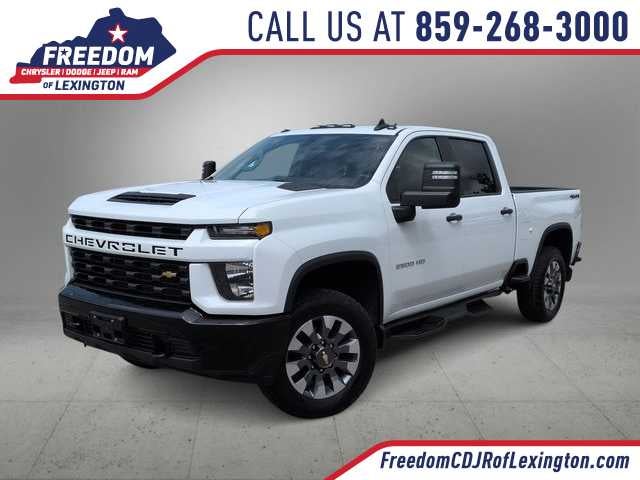 2021 Chevrolet Silverado 2500HD Custom in Summit White — front three-quarter view