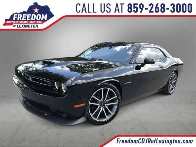 2020 Dodge Challenger R/T in Pitch Black Clearcoat — front three-quarter view
