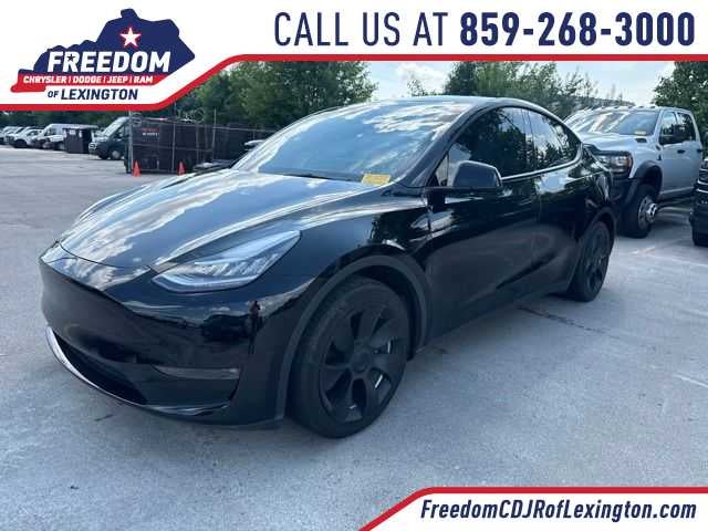 2021 Tesla Model Y Long Range in Black — front three-quarter view