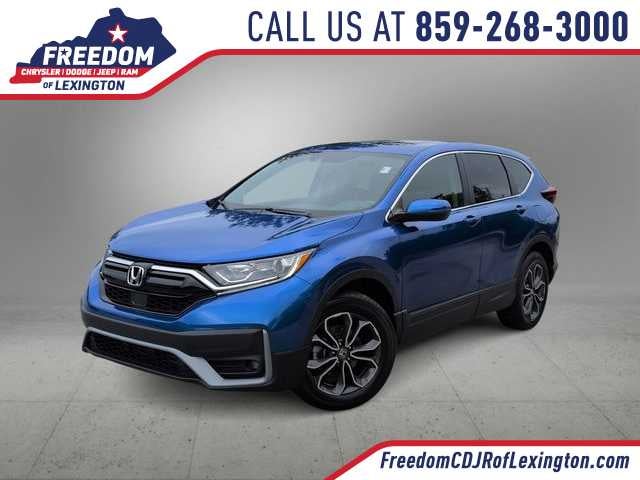 2021 Honda CR-V EX-L in Aegean Blue Metallic — front three-quarter view